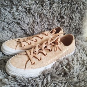 Rose gold Zebra Print Converse